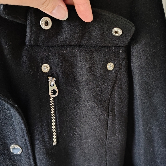 Laundry by Design Women's Medium Belted Wool Blend Coat w/ Faux Fur Hood Trim - Picture 4 of 15